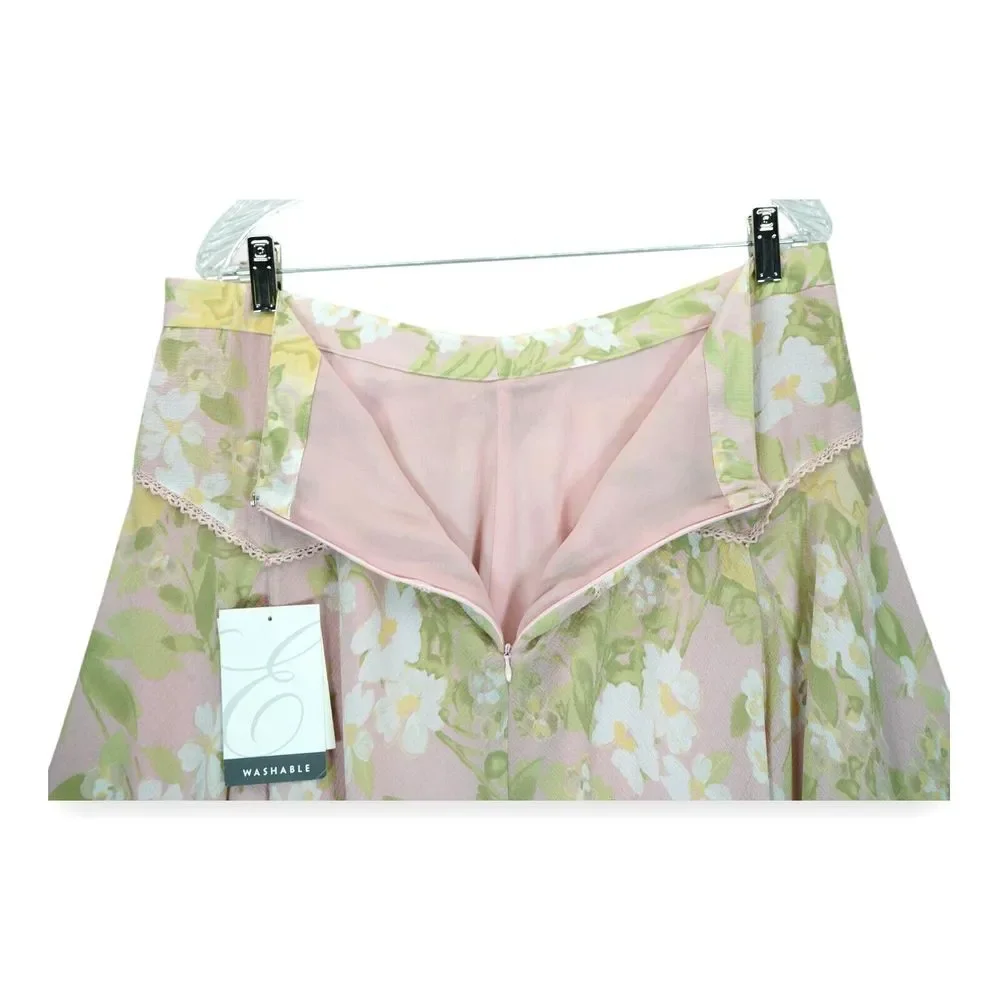 NWT‎ Emma James Women's Skirt Floral Print Size 14 Back Zip Closure